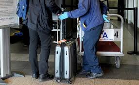 Baggage handlers at airport